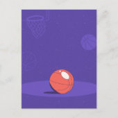 Paarse basketbal feestdagenkaart (Voorkant)