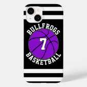 Paarse Basketbal Team Naam Speler Nummer Custom Case-Mate iPhone Case (Achterkant)