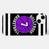 Paarse Basketbal Team Naam Speler Nummer Custom Case-Mate iPhone Case (Achterkant (horizontaal))