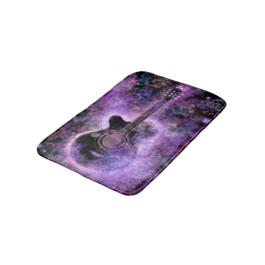 Paarse Bath Mat met Guitar Musical Modern Design (Gekanteld)