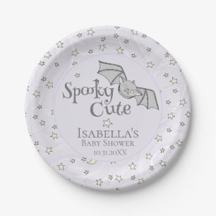 Paarse Batty, Stars & Moons Spooky Schattige Papieren Bordje