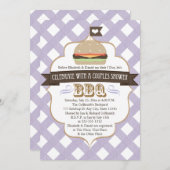 Paarse BBQ-koppels bruiloft-douches Kaart (Voorkant / Achterkant)