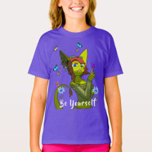 Paarse Be Yourself leuk T-shirt