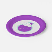 Paarse Beaker Science Party Papieren Bordje (Gekanteld)