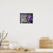 Paarse Bearded Iris Flowers Lijst Uw foto toevoege Poster (Keuken)