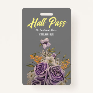 Paarse Beauty Hall Pass Badge