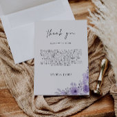 Paarse bedankbrief, Napkin Note Menu