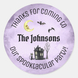 Paarse Bedankt die Spooktaculaire halloween Favor Ronde Sticker