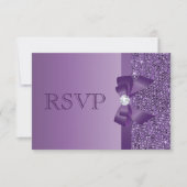 Paarse bedrukte Sequins, Bow & Diamond RSVP (Voorkant)