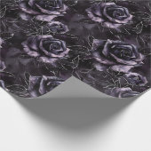 Paarse Begraafplaats Rozen Gotisch Occult Cadeaupapier (Hoek)