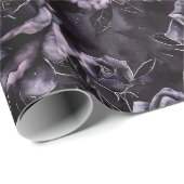 Paarse Begraafplaats Rozen Gotisch Occult Cadeaupapier (Rol Hoek)