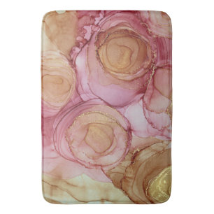 Paarse Beige Abstracte Floral Badmat
