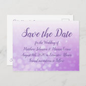 Paarse belletjes Aangepast Opslaan Briefkaart Datu (Voorkant / Achterkant)