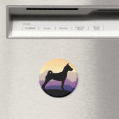 Paarse bergen Basenji Magneet (Insitu (Vaatwasser))