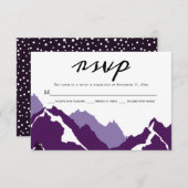 Paarse bergen bruiloft RSVP responskaart (Voorkant / Achterkant)
