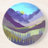 Paarse bergen Majesty Zandsteen Onderzetter (Voorkant)