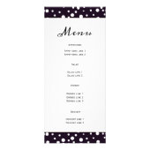 Paarse bergen, naaldbomen, trouwmenu reclamekaart (Achterkant)