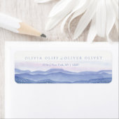 Paarse bergen — Terugkeeradres Etiket (Insitu)