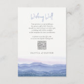 Paarse bergen Weddenschap Wishing Well QR Code Informatiekaartje (Voorkant)