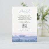 Paarse bergen Weddenschap Wishing Well QR Code Informatiekaartje (Staand voorkant)