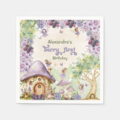 Paarse bessen eerste fee eerste verjaardag servet (Voorkant)