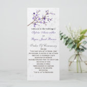 paarse bessen elegante winter Wedding programma (Staand voorkant)