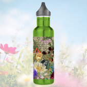 Paarse bessen en Rozen op Newsprint Ephemera Waterfles