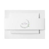 Paarse bessen groen gebladerte monogram bruiloft uitnodigingen wikkel (Voorkant Voorbeeld)