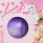 Paarse betoverde bos fantasie bruiloft receptie papieren bordje (Feest)