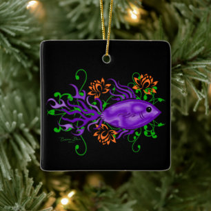 Paarse betta visLotus Flowers Aquatic Art Keramisch Ornament