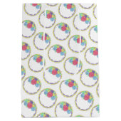 Paarse Bevroren Rozen Berichte Floral Wedding Cake Medium Cadeauzakje (Achterkant)