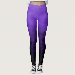 Paarse Bewolkte Rokerige Damast Glam Mode Leggings