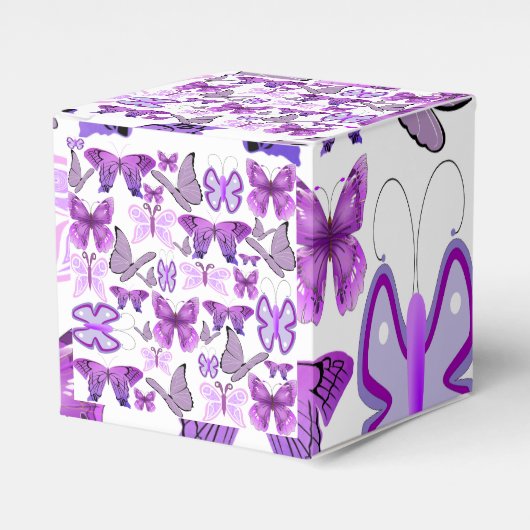 Paarse bewustmakingsbotervliegen bedankdoosjes (Voorkant Zijde)