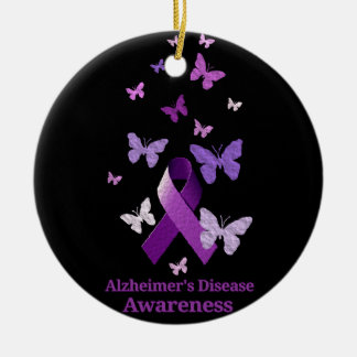 Paarse bewustmakingslint: Alzheimer Keramisch Ornament