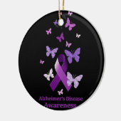 Paarse bewustmakingslint: Alzheimer Keramisch Ornament (Links)