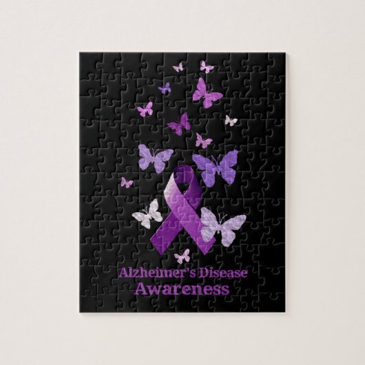 Paarse bewustmakingslint: Alzheimer Legpuzzel (Verticaal)