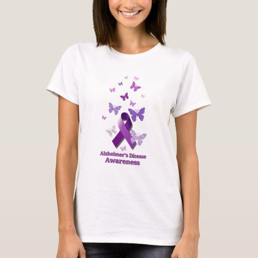 Paarse bewustmakingslint: Alzheimer T-shirt (Voorkant)