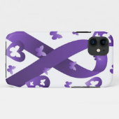 Paarse bewustmakingslint Case-Mate iPhone case (Achterkant (horizontaal))