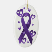 Paarse bewustmakingslint keramisch ornament (Rechts)