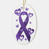 Paarse bewustmakingslint keramisch ornament (Links)