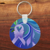 Paarse bewustmakingslint sleutelhanger (Voorkant)