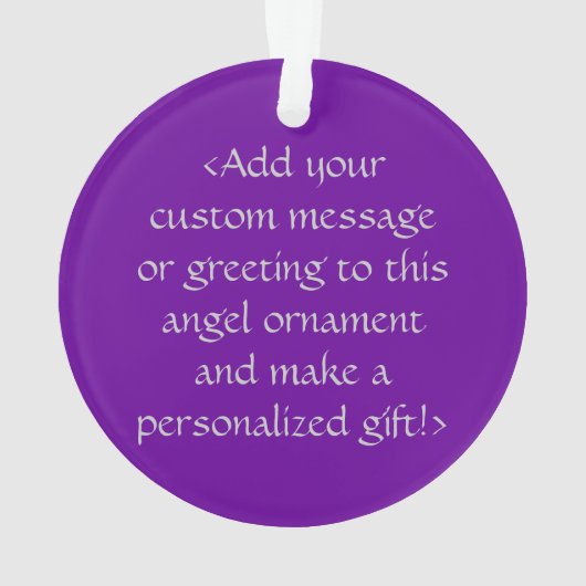 Paarse bewustwording Ribbon Angel Gepersonaliseerd Ornament (achterkant)