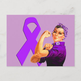 Paarse bewustwording Ribbon Rosie de Riveter Briefkaart