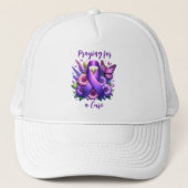 Paarse bewustzijnslint | Bidden voor een genezing Trucker Pet (Voorkant)