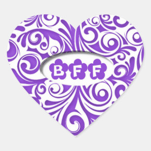 Paarse BFF-hartstickers Hart Sticker