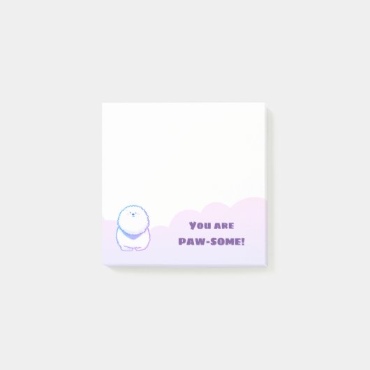 Paarse Bichon-Frise Dog Post-it Notes (Voorkant)