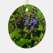 Paarse bijenbalm en roodbaars keramisch ornament (Links)