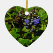 Paarse bijenbalm en roodbaars keramisch ornament (Voorkant)