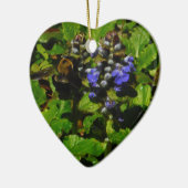 Paarse bijenbalm en roodbaars keramisch ornament (Links)