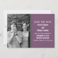 Paarse binaire code foto save the date uitnodiging